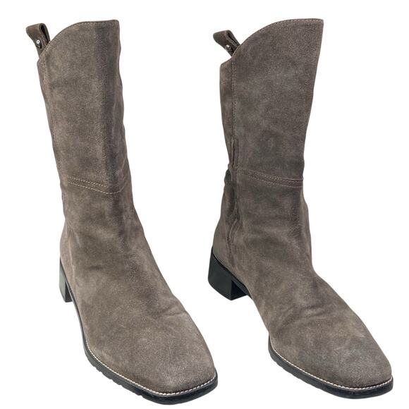 Stuart Weitzman Women’s Actnatural Gray Suede Pull On Ankle Boot Size US 9 - Picture 5 of 13